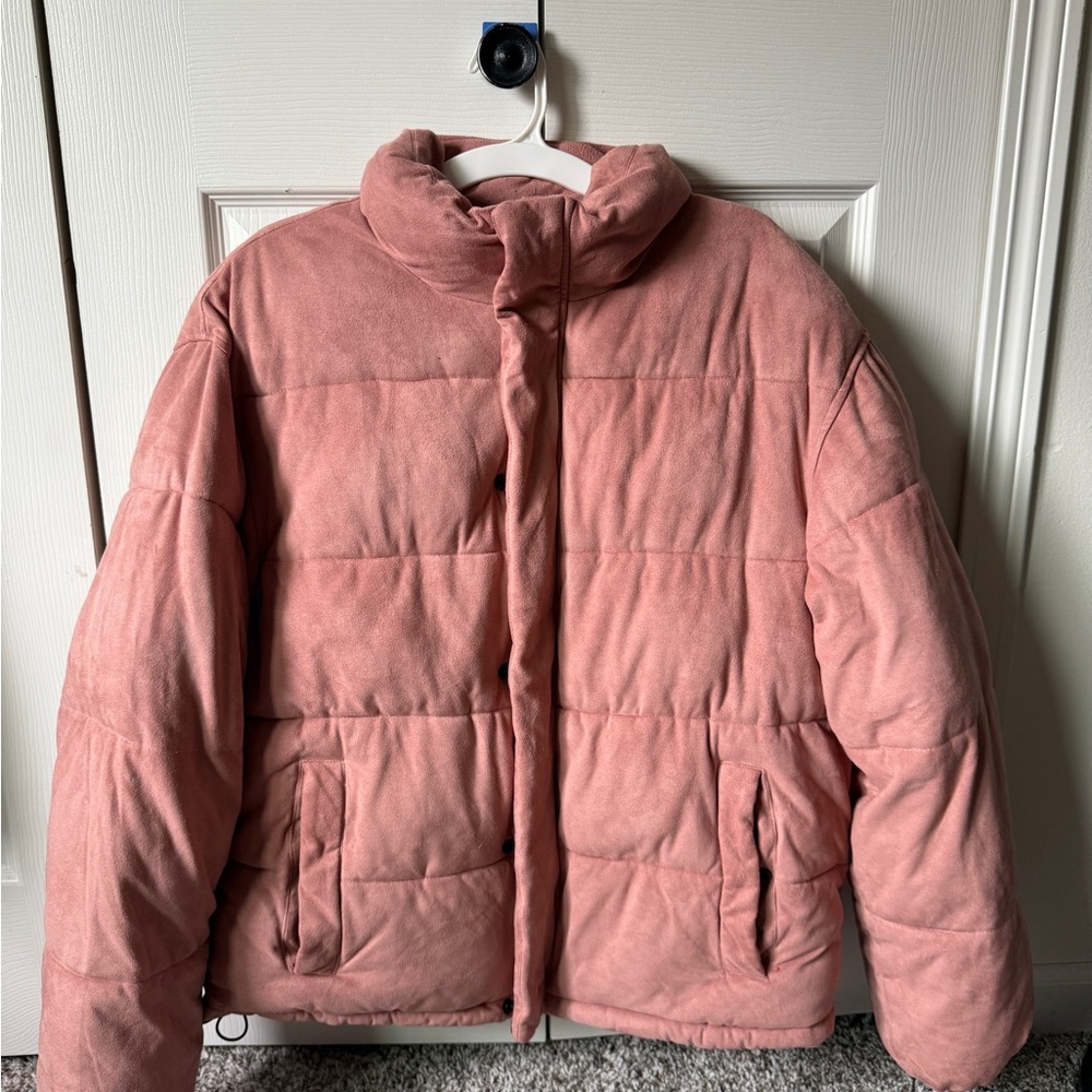 Urban Outfitters Blush Quilted suede-like Jacket